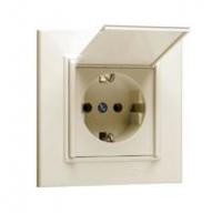 Розетка с/з и крышкой СП Karea 16А IP20 крем. Makel 56010029