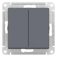 Выключатель двухклавишный ATLASDESIGN схема 5 10АХ механизм грифель - ATN000751 Schneider Electric