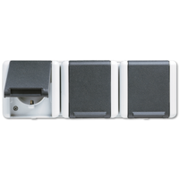 Розетка тройная горизонтальная SCHUKO 16A 250V накладная IP44 JUNG 8230W