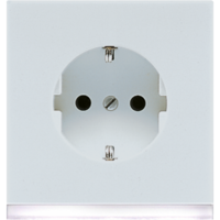 Розетка штепсельная SCHUKO 16A 250V с подсветкой светло-серая JUNG LS520-OLGLEDW