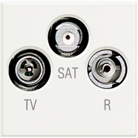 Розетка коаксиальная экранированная разъемы TV/SAT/RD 9.5мм монтаж в коробки арт 503Е/504Е/506L белый Axolute Legrand HD4210D