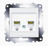 Механизм розетки комп. 2-м Cosmo (RJ45 CAT.6 + RJ45 CAT.6) бел. ABB 619-010200-248