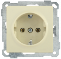 Механизм розетки 1-м СП Bolero РС11-1-0-Б 16А IP20 с заземл. крем. IEK ERB11-K33-16 (ИЭК)