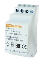 Трансформатор понижающий ТП-230В/8-12-24В 8ВА DIN-рейка | SQ0225-0001 TDM ELECTRIC