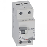 Выключатель дифференциальный (УЗО) RX3 2п 63А 300мА тип AC | 402034 Legrand