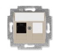 Розетка информационная Levit RJ45 кат. 5e и заглушка кофе макиато ABB 2CHH295117A6018
