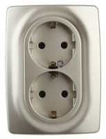 Розетка Эра 12 2X2P+E Schuko 16A-250В IP20 шампань СУ Б0031231 (Энергия света)