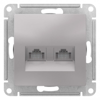 Механизм розетки компьютерной 2-м ATLAS DESIGN RJ45 + кат.5e алюм. SchE ATN000385 Schneider Electric