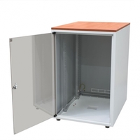 Шкаф напольный WZ-3987-01-02-011-BBL серии SJB,(19"),12U,604x600х600мм,стекл.дверь,сер.(RAL 7035),без столешницы,нагр.30кг собр. | 374204 Zpas