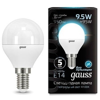Лампа светодиодная LED 9.5 Вт 950 Лм 4100К белая Е14 Шар Black Gauss - 105101210