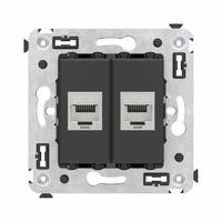 Розетка компьютерная 2-м СП Avanti "Черный матовый" RJ45 кат.6A без шторок экранир. механизм DKC 4412774 (ДКС)
