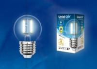 Лампа светодиодная LED-G45-6W/NW/E27/CL GLA01TR LED. "шар", прозр серия Air. 4000K | UL-00002208 Uniel