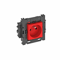 Розетка одинарная 0° Modul45connect франц. стандарт, 250 В, 16A (красный) (STD-F0C8 SRO1) | 6120608 OBO Bettermann