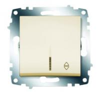Механизм переключателя 1-кл. СП Cosmo 10А IP20 (сх. 6) с подсветкой крем. ABB 619-010300-210
