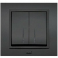 Выключатель 2-кл. СП Zena 10А IP20 с LED-подсветкой механизм дым. ABB 609-011100-203