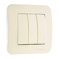 Выключатель 3-кл. СП Lillium IP20 механизм крем. Makel 30010091