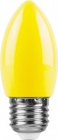 Лампа светодиодная LED 1вт Е27 желтый свеча FERON 25927