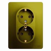 Розетка 2-м СП Glossa 16А IP20 250В с заземл. в сборе фисташк. SchE GSL001024 Schneider Electric