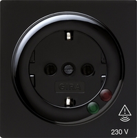 Розетка Gira S-Color 1-мест. 1мод. механизм с накладкой З/К скр. уст-ки16А 220-250В IP20 защитой от перенапр. черный | 045147