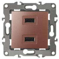 Устройство зарядное USB 12-4110-14 , 5В-2100мА, медь (6/60/1920) |Б0027499 | ЭРА (Энергия света)