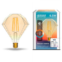 Лампа светодиодная филаментная Smart Home DIM+CCT E27 Diamond Golden 6,5 Вт 2000-5500 К 1/40 | 1370112 Gauss
