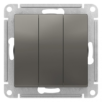 Выключатель 3-кл. СП AtlasDesign 10А IP20 (сх. 1+1+1) 10AX механизм сталь SchE ATN000931 Schneider Electric