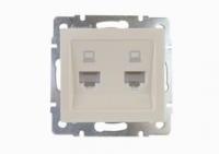 Механизм розетки компьютерной RJ45 2-м Рейн крем. LEZARD 703-0388-141