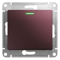 Выключатель 1-кл. СП Glossa 10А IP20 (сх. 1а) 10AX с подсветкой механизм баклажан. SchE GSL001113 Schneider Electric
