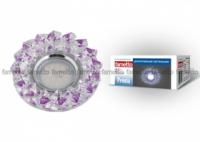 Светильник декоративный встраиваемый DLS-P117 GU5.3 CHROME/PURPLE "Peonia" без лампы основание металл цвет хром. отделка кристалл фиолет. Fametto 10552
