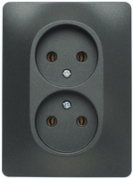 Розетка 2-м СП Glossa 16А IP20 без заземл. в сборе антрацит SchE GSL000720 Schneider Electric