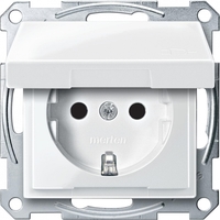 Механизм розетки СП Merten с защ. крышкой шторки заземл. IP44 SchE MTN2310-0319 Schneider Electric