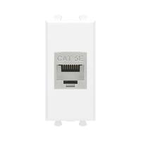 Компьютерная розетка RJ-45 без шторки модульная, кат.5е экранированная, "Avanti", "Белое облако", 1 модуль | 4400761 DKC (ДКС)