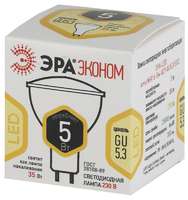 Лампа светодиодная LED 5Вт GU5.3 220В 2700К smd MR16 ECO отражатель (рефлектор) | Б0017913 ЭРА (Энергия света)