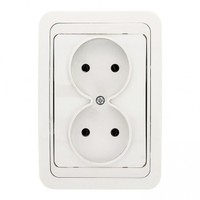 Розетка 2-м СП Лондон 10А IP20 без заземл. бел. PROxima EKF EER10-102-10