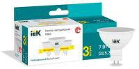 Лампа светодиодная MR16 софит 7Вт 230В 4000К GU5.3 (уп.3шт) IEK LLE-MR16-07-230-40-GU5-3 (ИЭК)