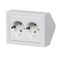 Розетка двойная Schuko, угловая, антрацит | 402EE-81 2TKA00001611 ABB