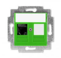 Розетка информационная Levit RJ45 кат. 6 и заглушка зел. ABB 2CHH296117A6067
