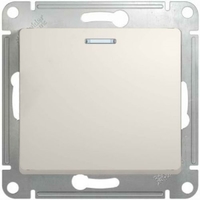 Выключатель 1-кл. СП Glossa 10А IP20 (сх. 1а) 10AX с подсветкой механизм молочн. SchE GSL000913 Schneider Electric