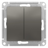 Выключатель двухклавишный ATLASDESIGN схема 5 10АХ механизм сталь - ATN000951 Schneider Electric