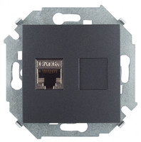 Розетка компьютерная Simon15 RJ45 кат.6A FTP AMP графит Simon 1591563-038