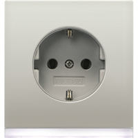 Розетка штепсельная SCHUKO 16A 250V с подсветкой благородная сталь JUNG ES2520-OLEDW