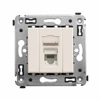 Компьютерная розетка RJ-45 в стену, кат.6 одинарная,"Avanti", "Ванильная дымка" | 4405293 DKC (ДКС)