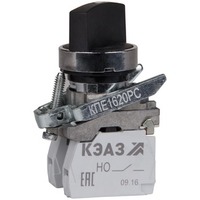 Переключатель КПЕ1620РС-черный-2но+0нз-ручка-фикс-2поз-IP65 | 248265 КЭАЗ (Курский электроаппаратный завод)