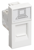 Розетка информационная RJ-45 UTP кат.5e, 1 модуль. РКИ-10-00-П | CKK-40D-RI1-K01 IEK (ИЭК)