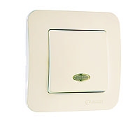Выключатель 1-кл. СП Lillium N 10А IP20 с подсветкой крем. Makel 55221