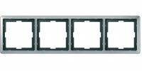 Рамка 4-м Merten сталь SchE MTN481446 Schneider Electric