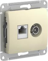 Механизм розетки компьютерной + ТВ 2-м GLOSSA RJ45 кат. 5Е беж. SchE GSL000289 Schneider Electric