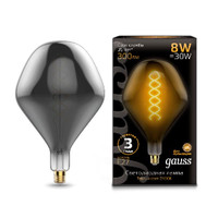 Лампа светодиодная филаментная Black Vintage Filament Flexible 8Вт SD160 2400К E27 160х270мм Gray Gauss 163802008