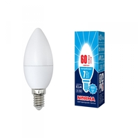 Лампа светодиодная LED-C37-7W/NW/E14/FR/NR Norma 7Вт матовая 3000К тепл. бел. E14 (упак. картон) Volpe UL-00003795 Uniel