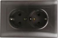 Розетка 2-м СП 1мод. Magenta V01-14-R24-S 16А IP20 с заземл. черн. Volsten 10002